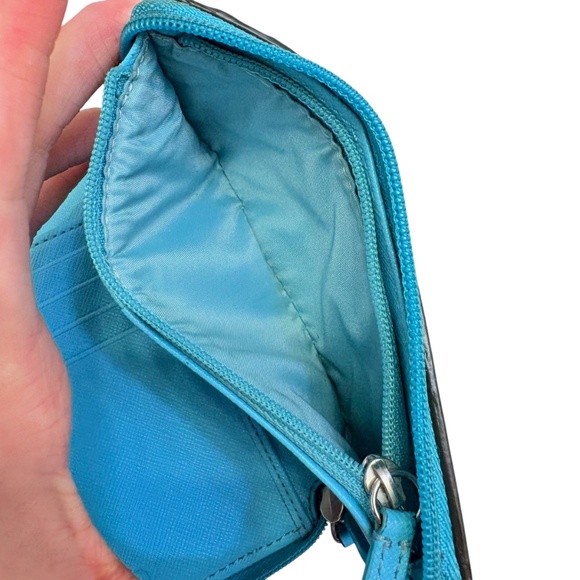 Coach blue leather turnlock wristlet clutch bag wallet - Picture 4 of 6